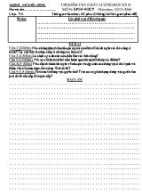 Thi kiểm tra chất lượng học kỳ II môn Sinh học 7 (năm học 2015 - 2016)